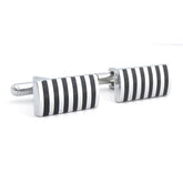 Rectangle Black Stripes Cufflinks In Box