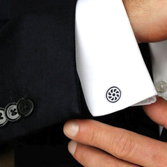 Round Black Eye Cufflinks In Box