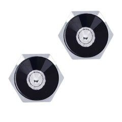 Hexagon Black Crystal Cufflinks In Box