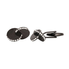Fancy Black 3D Discs Cufflinks In Box