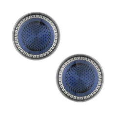 Round Blue Cufflinks In Box