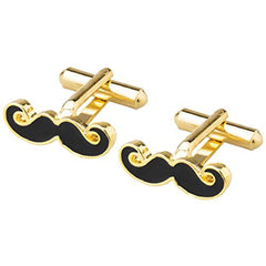 Fancy Gold Mooch Moustache Cufflinks In Box
