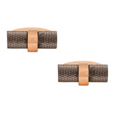 Cylinder Black Rose Gold Cufflinks In Box