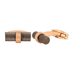Cylinder Black Rose Gold Cufflinks In Box