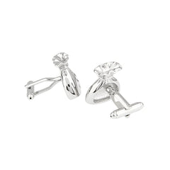 Money Bag Dollar Silver Cufflinks In Box