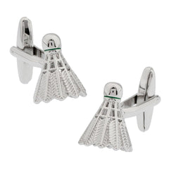 Shuttlecock Badminton Silver Cufflinks In Box