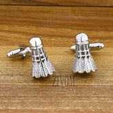 Shuttlecock Badminton Silver Cufflinks In Box