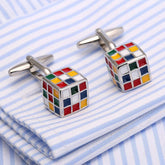 Rubix Cube Multi Color Cufflinks In Box