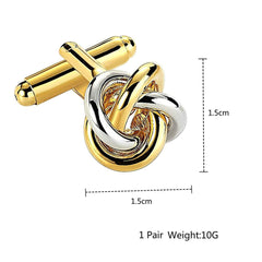 Knot Gold Silver Cufflinks In Box
