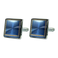 Square Blue Cufflinks In Box