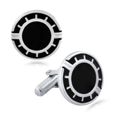 Round Black Cufflinks In Box
