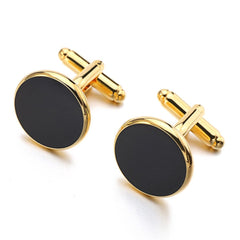 Gold Black Kurta Button Tuxedo Cufflinks In Box Group2
