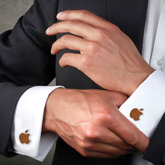 Brown Apple Cufflinks In Box