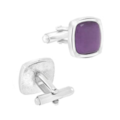 Formal Purple Silver Rhodium Office Formal Shirt Blazer Cufflink Pair Men Gift Box