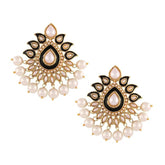 Traditional Black Meenakari Pearl Earring For Women