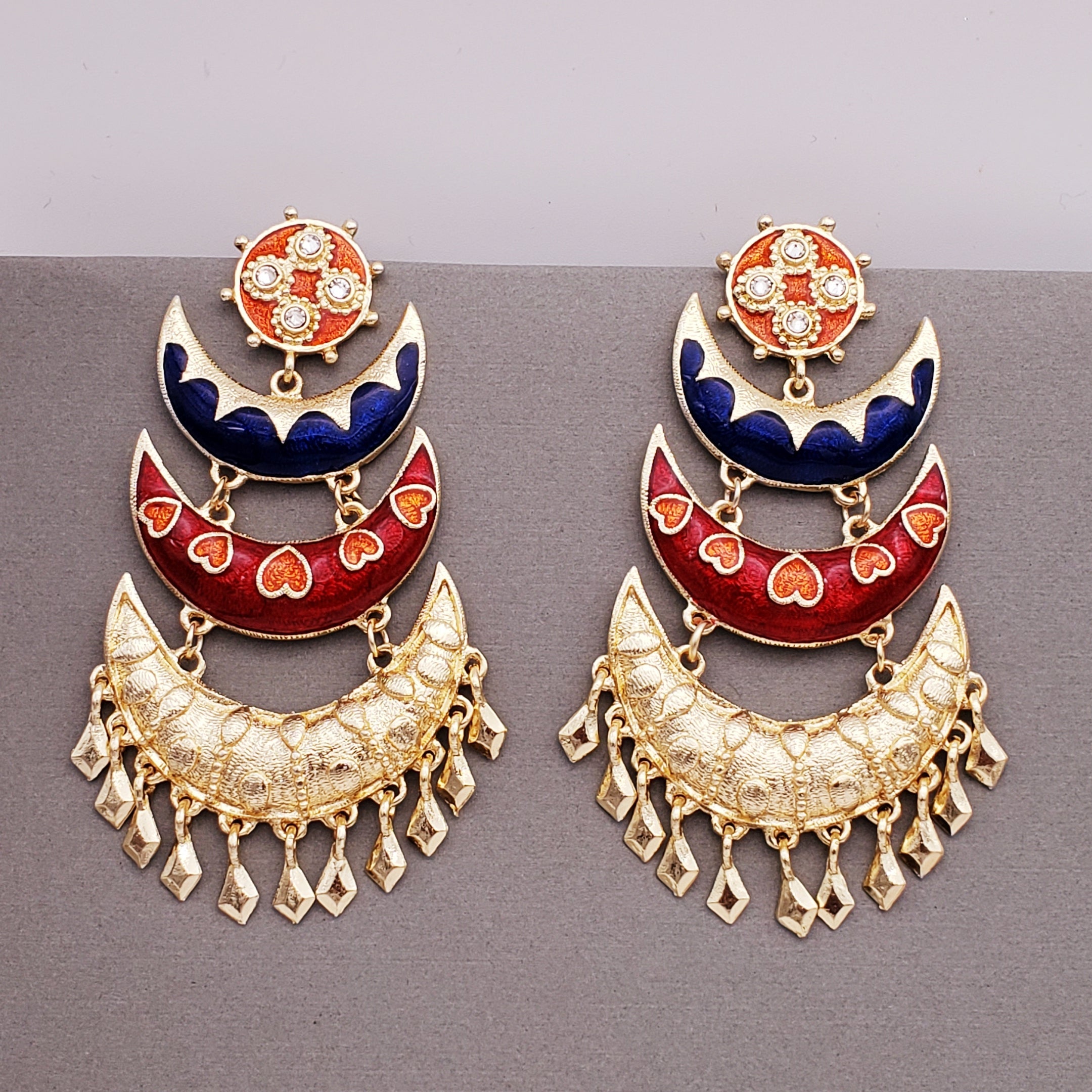 Designer Gold Plated Large Chandelier Earring For Women