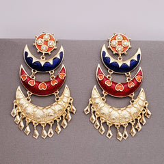Designer Gold Plated Large Chandelier Earring For Women