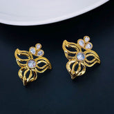 Cute Gold Plated Kundan Filigree Stud Earring For Women.