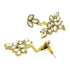 Flower Antique Gold Plated Ear Cuff Jacket Pair For Women