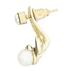 Butterfly Gold Plated Ear Cuff Jacket Pair Stud Earring For Women