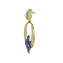 Turkish Gold Plated Dark Blue Pearl Designer Earring For Women