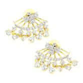 Flower Marquise American Diamond Cz Gold Dangling Earring For Women