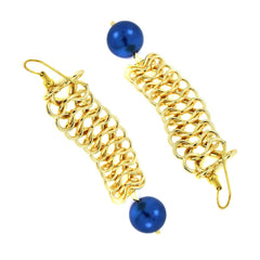 Italian Gold Plated Blue Dangling Earring For Women