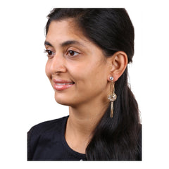 Dainty Rose Gold American Diamond Cz Dangling Tassel Earring For Women