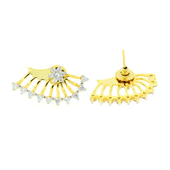 Flower 18K Gold Plated Ear Cuff Jacket Pair Stud Earring For Women