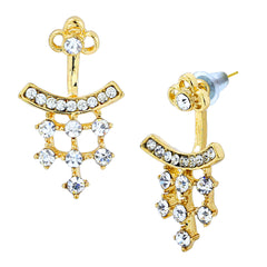 Daily Work Wear American Diamond Cz Gold Plated Stud Earring Women