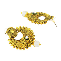 Traditional Antique 22K Gold Plated Chand Bali Earring For Women
