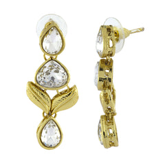 Designer American Daimonds Kundan Gold Plated Drop Earring For Women