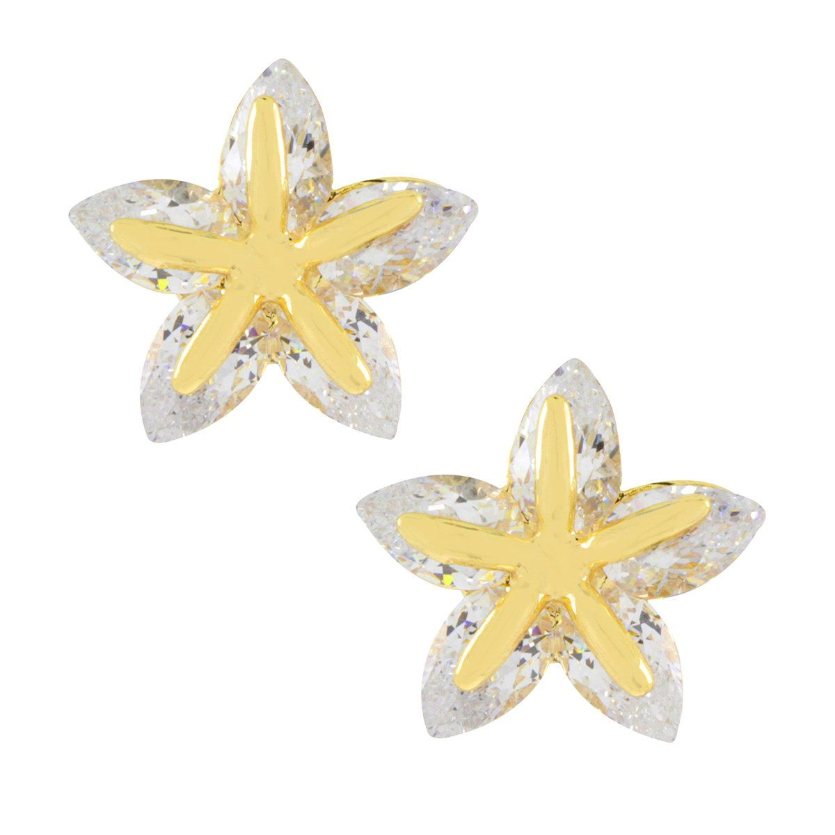 Trendy Star 18K Gold Plated American Diamond Earring For Women