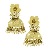 Ethnic Designer Pearl Antique Gold Plated Jhumki Earring For Women