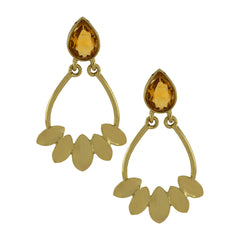 Italian Petal 18K Gold Plated Dangling Earring For Women