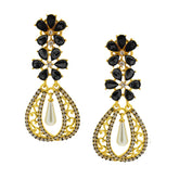 Kundan Flower Filigree Antique Gold Plated Dangler Earring For Women