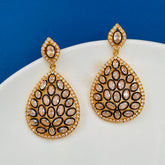 Filigree 18K Gold Filigree Crystal Cubic Zirconia Dangle Drop Earring