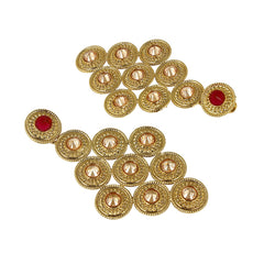 Lct Maroon American Diamond Cz Kundan Antique Gold Dangling Earring
