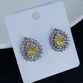 Leaf Drop Aaa Crystal American Diamond White Stud Earring Girls Women