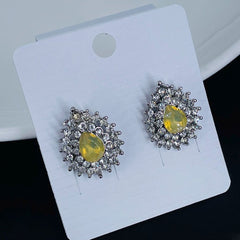 Leaf Drop Aaa Crystal American Diamond White Stud Earring Girls Women
