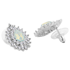 Leaf Drop Aaa Crystal American Diamond White Stud Earring Girls Women