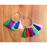 Rainbow Silky Hanging Multicolor Chandbali Earring