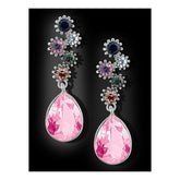 Stylish Drop Aaa Crystal Rhodium Pink Dangle Drop Earring Girls Women