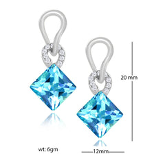 Aaa Crystal American Diamond Green Rhodium Stud Earring Girls Women