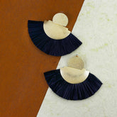 Fan Tassel Bohemian Gypsy Black Statement Earrings For Women Girls