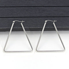 Triangle Wire Hoop Siver 316L Stainless Steel Earring