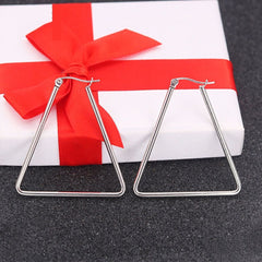 Triangle Wire Hoop Siver 316L Stainless Steel Earring