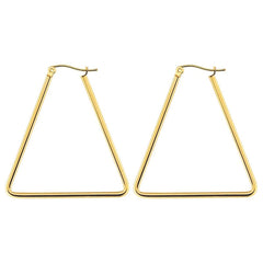 Triangle Wire Hoop Silver 316L Stainless Steel 18K Gold Earring