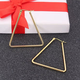 Triangle Wire Hoop Silver 316L Stainless Steel 18K Gold Earring