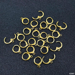 Cubic Zirconia Gold Hoop Earring Pair For Women